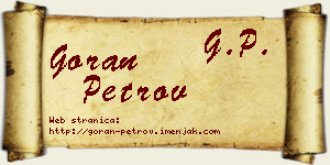 Goran Petrov vizit kartica